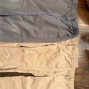 3 pairs of Old Navy Gray and Tan Chino Pants